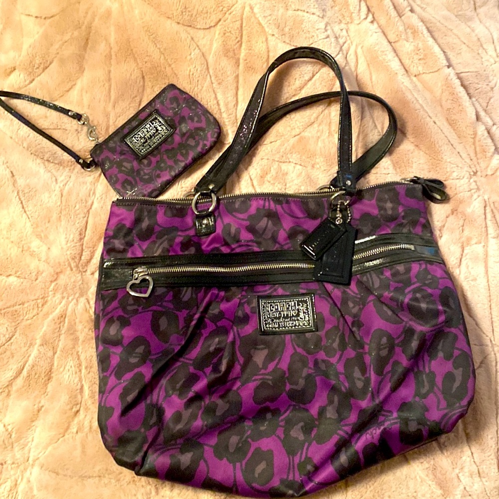 Used Coach bag and matching wristlet